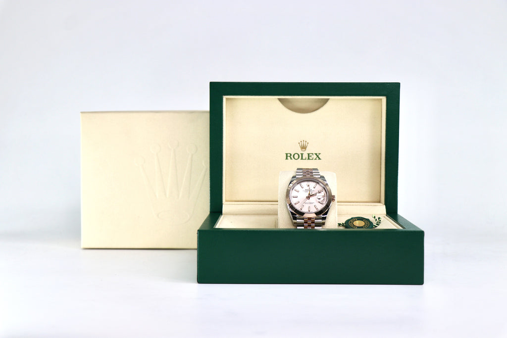 ROLEX Datejust 126301 41mm 18K Everose Gold & Steel, Sundust Dial, Full Set