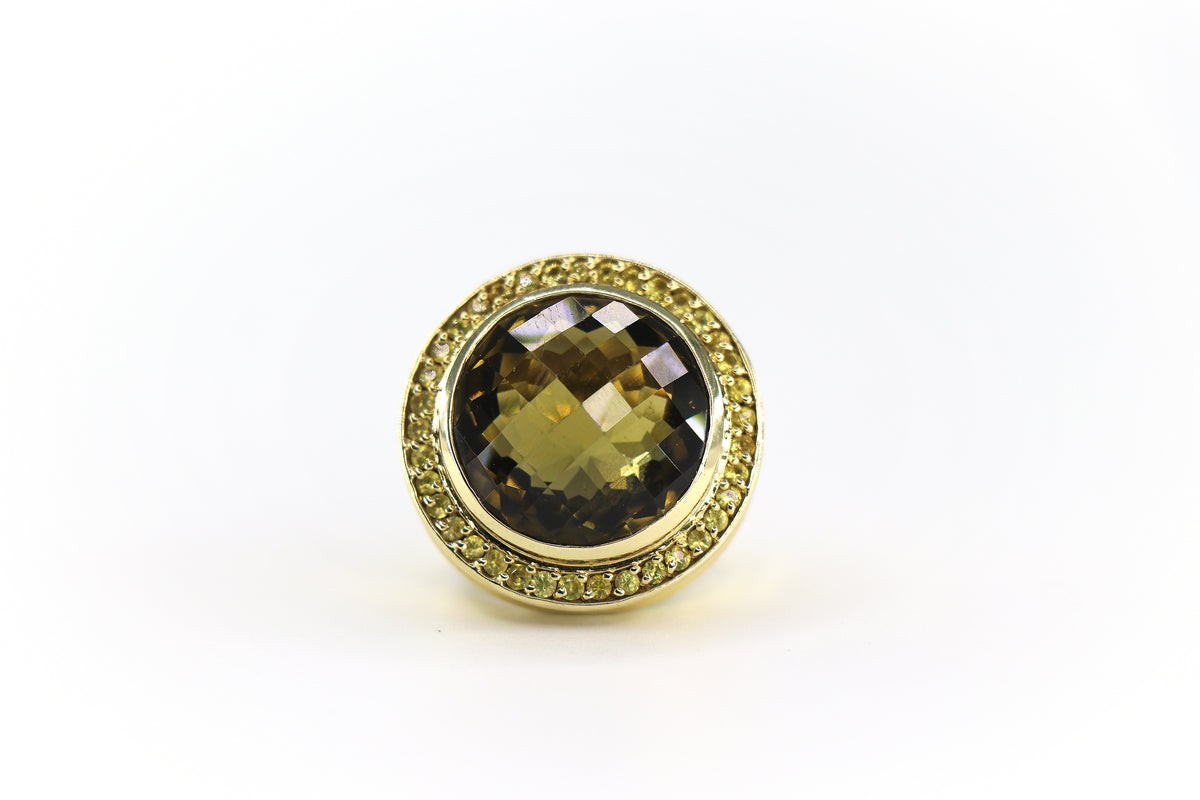 DAVID YURMAN Albion Ring 18K Yellow Gold, Citrine & Yellow Sapphires, Size 5.75