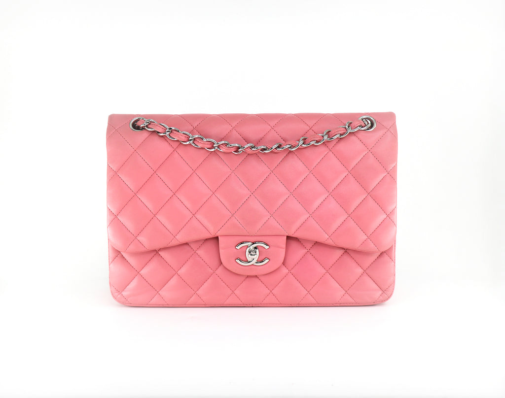 CHANEL Classic Jumbo Double Flap, Quilted Lambskin in Pink, 2014