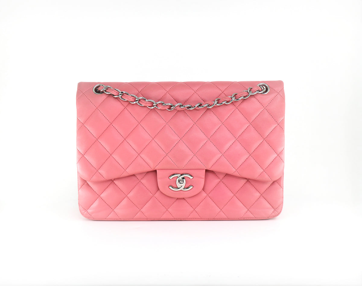 CHANEL Classic Jumbo Double Flap, Quilted Lambskin in Pink, 2014