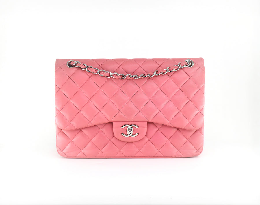 CHANEL Classic Jumbo Double Flap, Quilted Lambskin in Pink, 2014