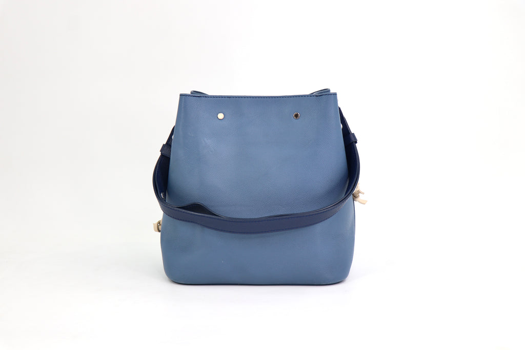 LOUIS VUITTON Lockme Bucket Bag in Blue Jean, Discontinued