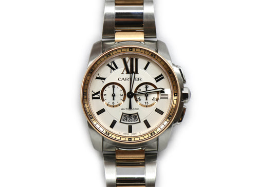 CARTIER Calibre de Cartier 3578 42mm 18K Rose Gold & Steel, Silver Dial,Full Set