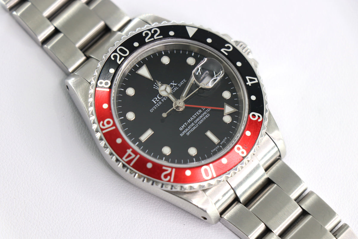 ROLEX GMT-Master II "Coke" 16710T 40mm Oystersteel, Black Dial, Watch & Box