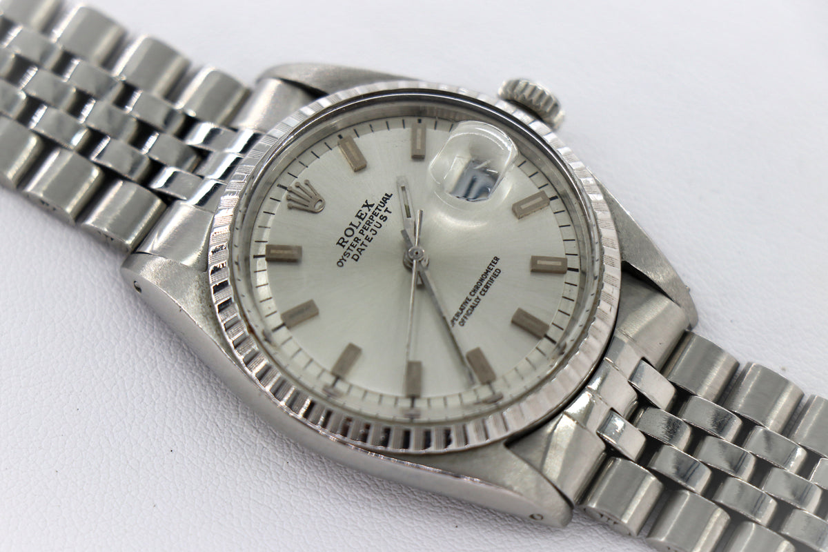 ROLEX Datejust 1603 36mm Stainless Steel, Silver Dial, Watch & Box