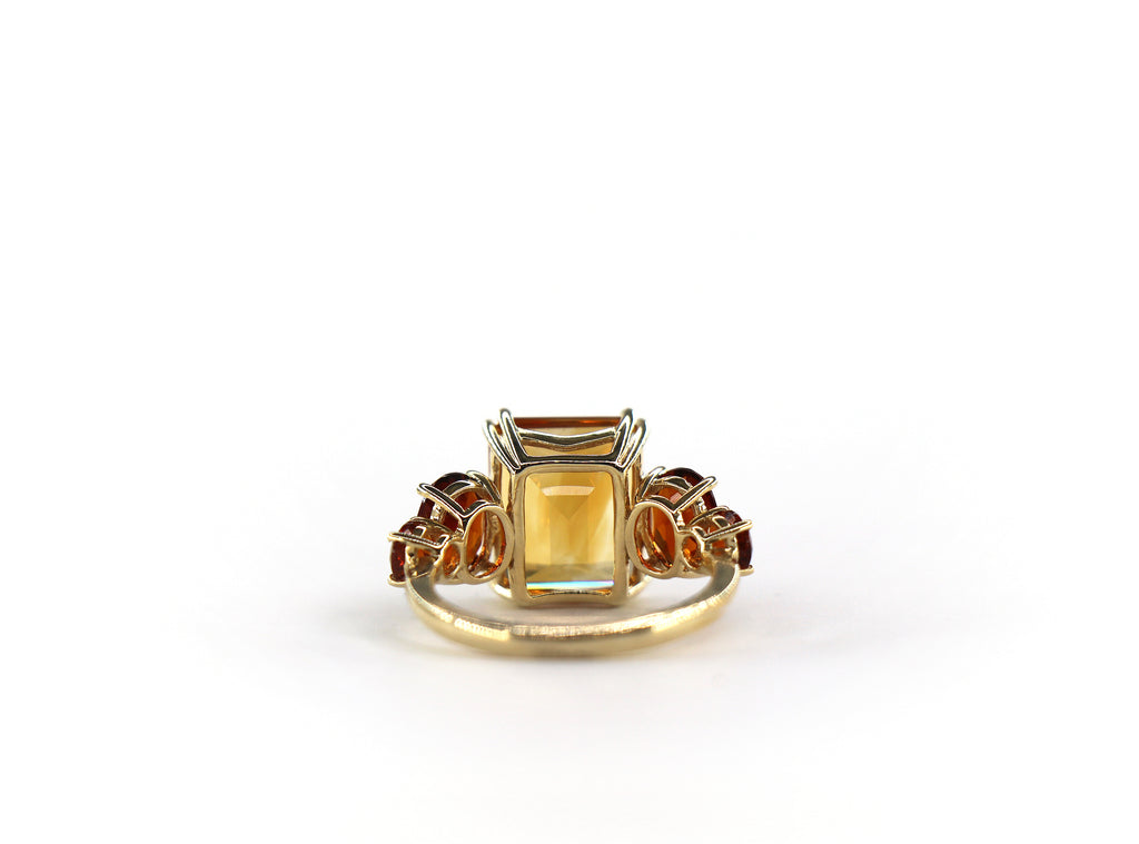 EFFY Citrine Five-Stone Ring 14K Gold, Citrine & Madeira Citrine, Size 7/ EU54