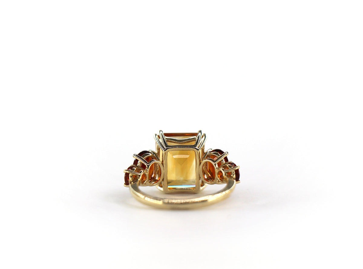 EFFY Citrine Five-Stone Ring 14K Gold, Citrine & Madeira Citrine, Size 7/ EU54