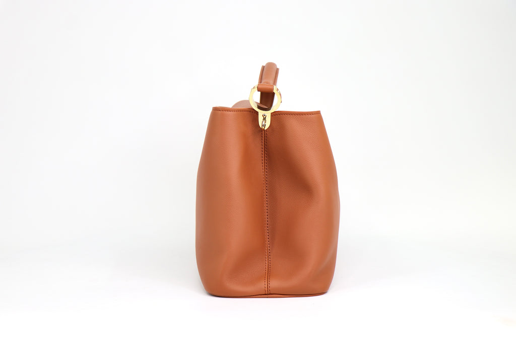 LOUIS VUITTON Capucines GM Souple Handbag in Cognac