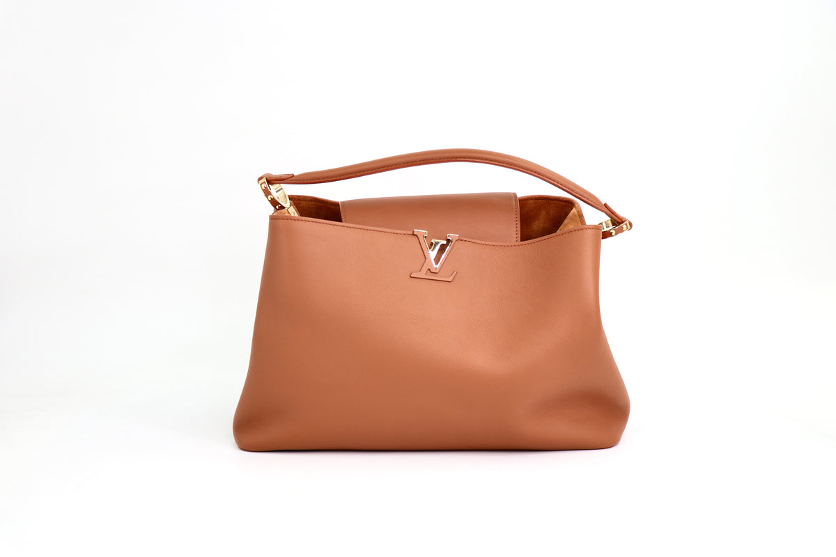 LOUIS VUITTON Capucines GM Souple Handbag in Cognac