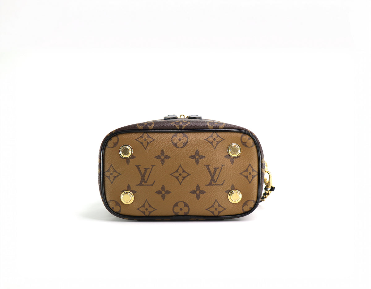 LOUIS VUITTON Vanity PM, Reverse Monogram Canvas in Brown & Black, 2020