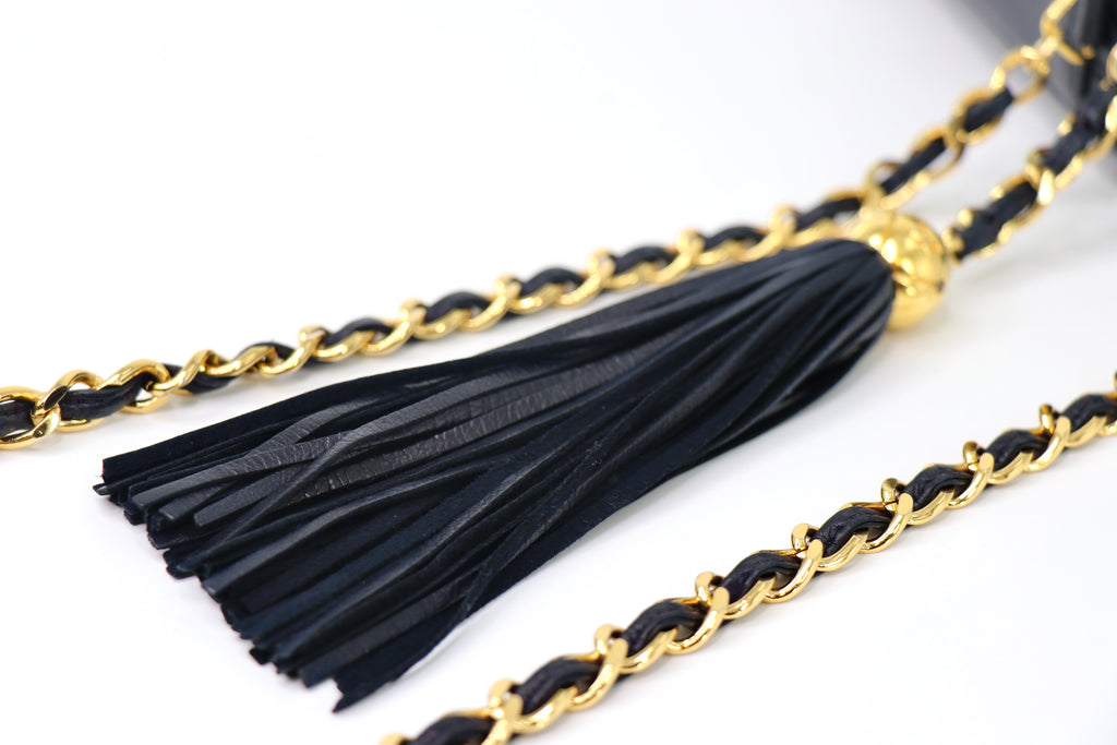 CHANEL Coco Mark Camera Bag in Navy with Tassel, Early 1990's
