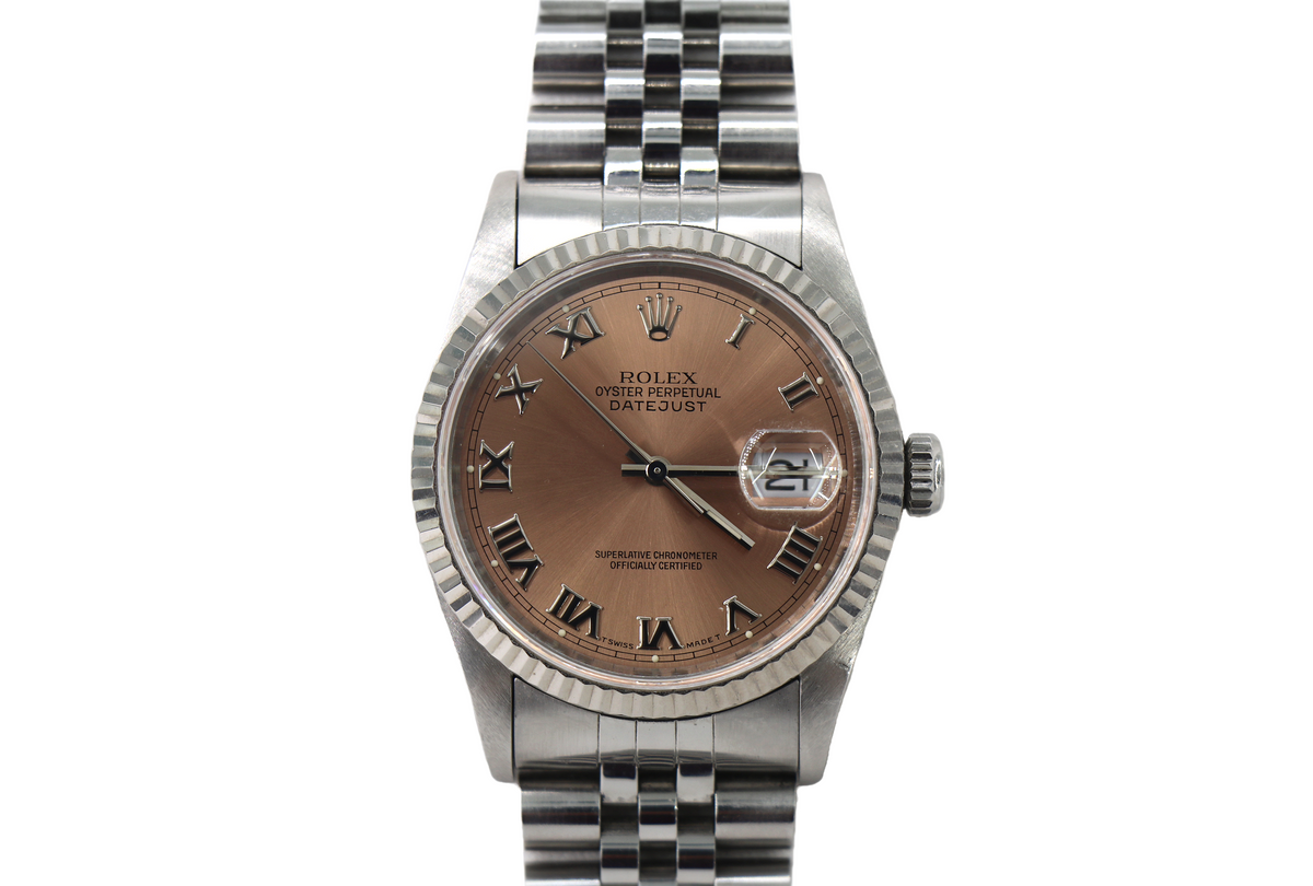 ROLEX Datejust 16234 36mm Oystersteel & White Gold, Salmon Roman Dial, Full Set