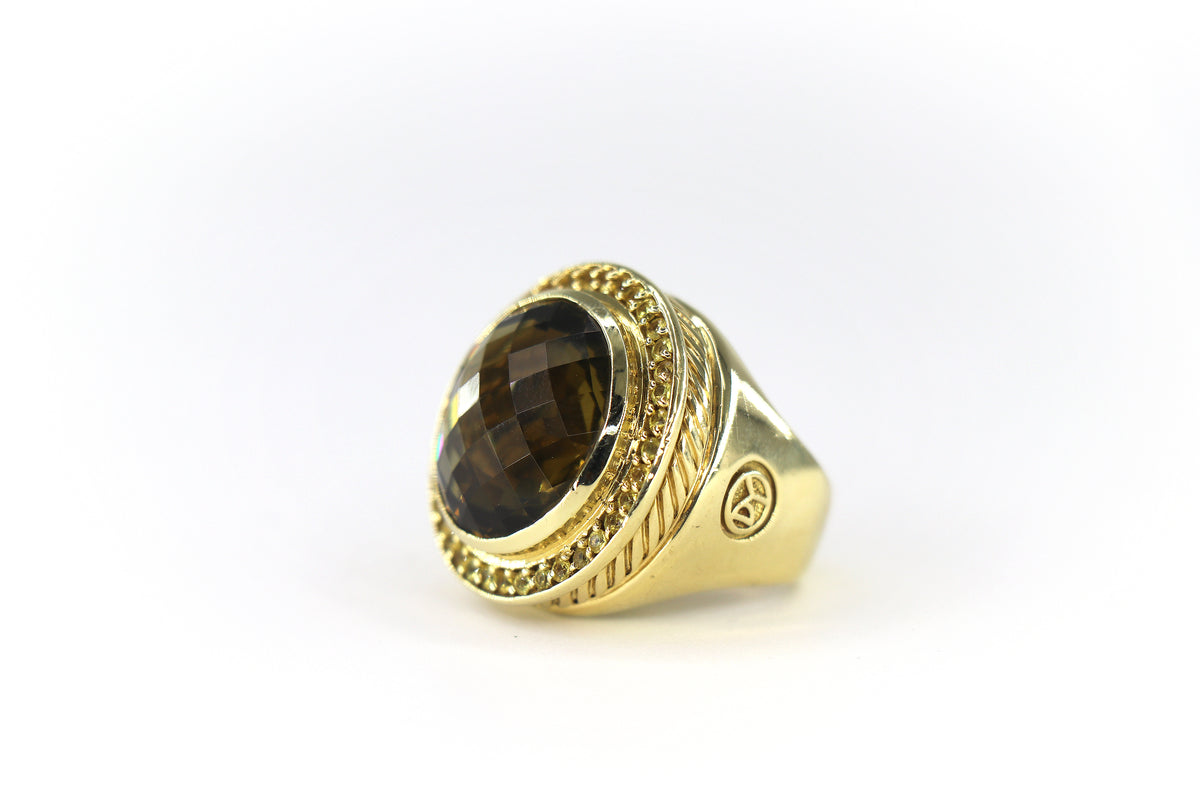DAVID YURMAN Albion Ring 18K Yellow Gold, Citrine & Yellow Sapphires, Size 5.75
