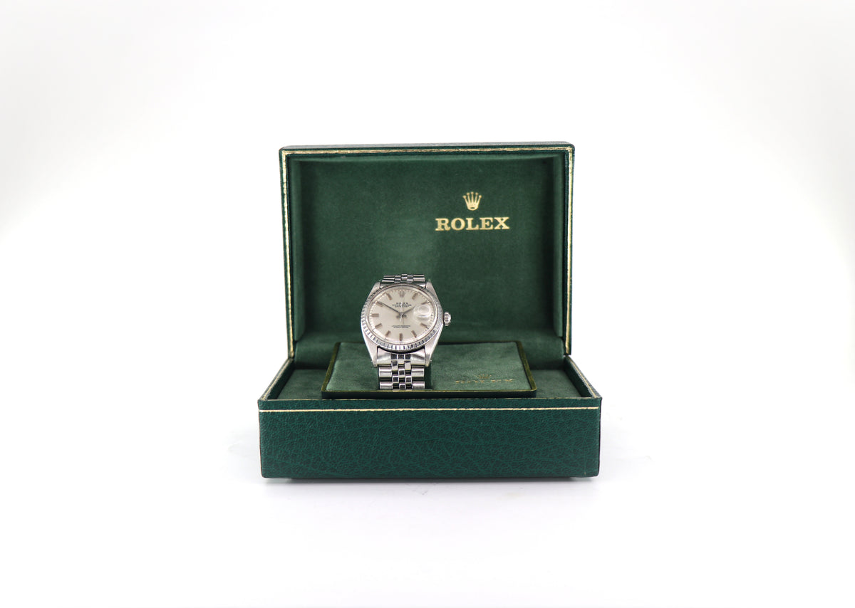 ROLEX Datejust 1603 36mm Stainless Steel, Silver Dial, Watch & Box