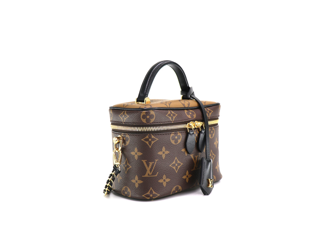 LOUIS VUITTON Vanity PM, Reverse Monogram Canvas in Brown & Black, 2020