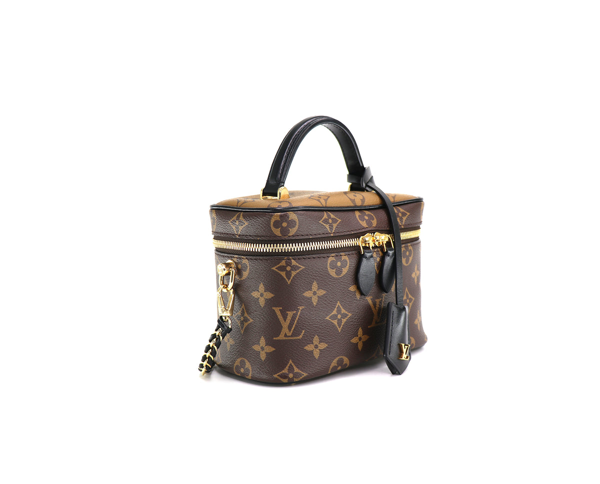 LOUIS VUITTON Vanity PM, Reverse Monogram Canvas in Brown & Black, 2020