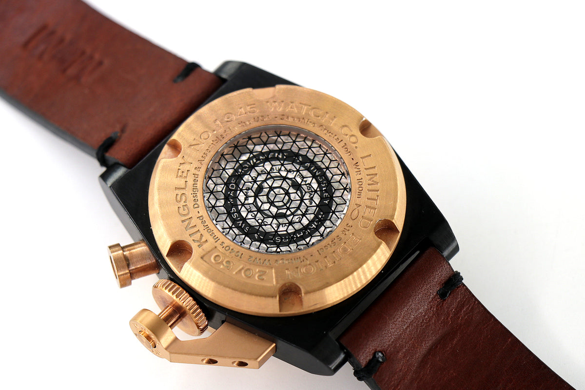 KINGSLEY Type 1 California 1945 45mm Black PVD & Steel, Blue Sunburst Dial