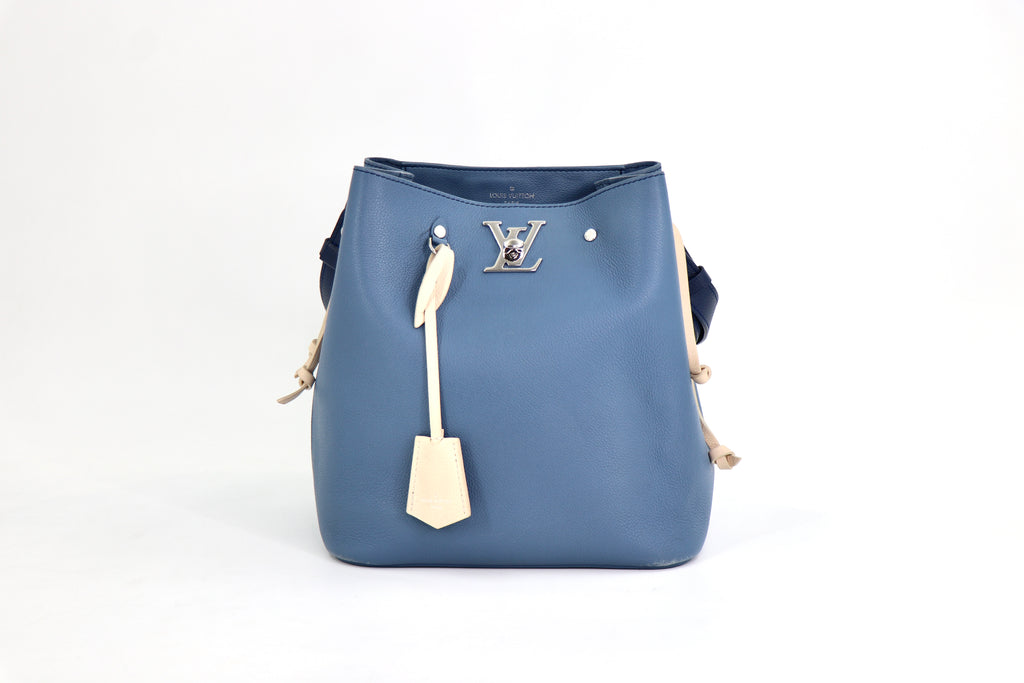 LOUIS VUITTON Lockme Bucket Bag in Blue Jean, Discontinued
