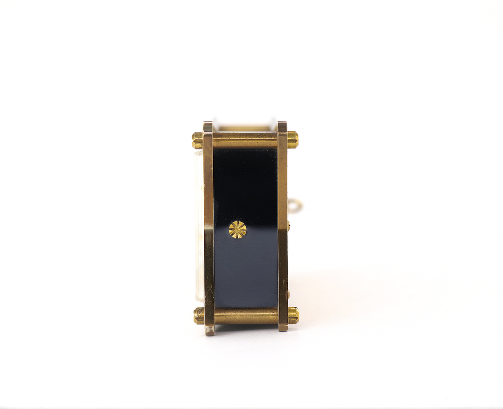 JAEGER-LECOULTRE Baro-Thermo Travel Alarm Clock, Gilt Brass in Gold, 1960s