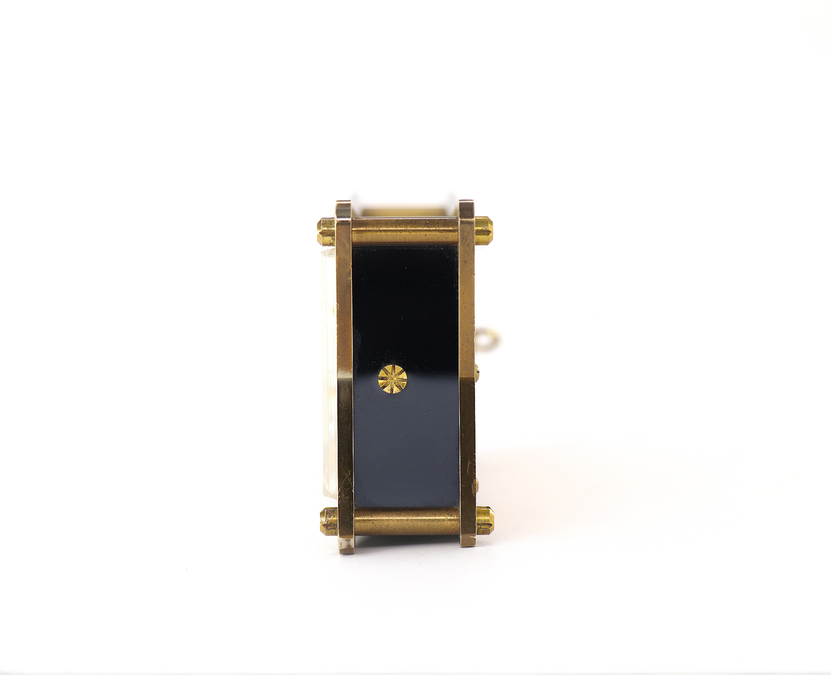 JAEGER-LECOULTRE Baro-Thermo Travel Alarm Clock, Gilt Brass in Gold, 1960s