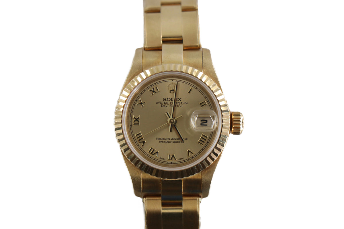 ROLEX Lady-Datejust 79178 26mm 18K Yellow Gold, Champagne Dial, Full Set