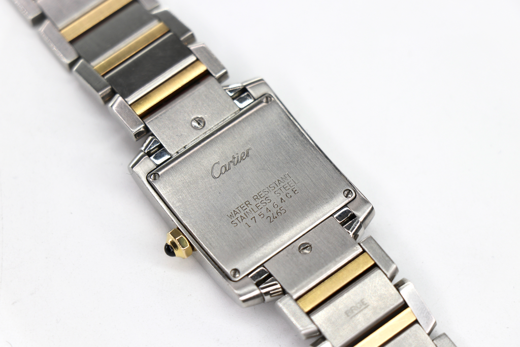 CARTIER Tank Française W51005Q4 25mm 18K Yellow Gold & Steel, White Dial