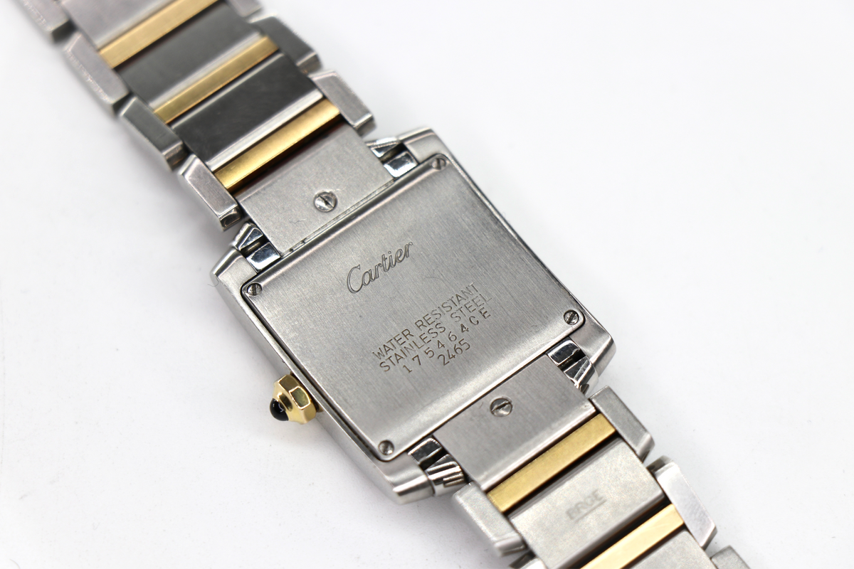 CARTIER Tank Française W51005Q4 25mm 18K Yellow Gold & Steel, White Dial