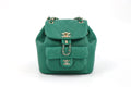 CHANEL Duma Backpack, Quilted Glazed Aged Calfskin in Green from 23C Collection