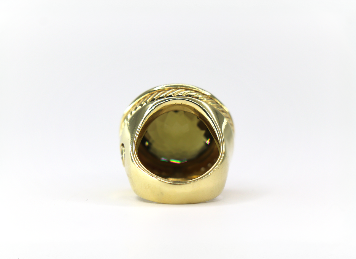DAVID YURMAN Albion Ring 18K Yellow Gold, Citrine & Yellow Sapphires, Size 5.75