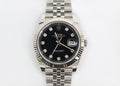 ROLEX Datejust 126334 41mm 18K White Gold & Steel, Black Diamond Dial, Full Set
