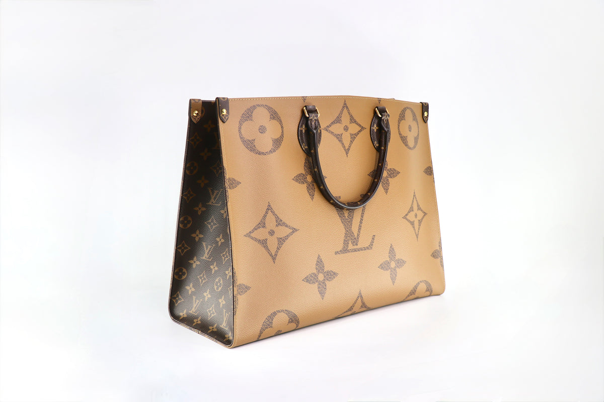 LOUIS VUITTON OnTheGo GM Tote Bag, Giant Reverse Monogram Canvas, 2019