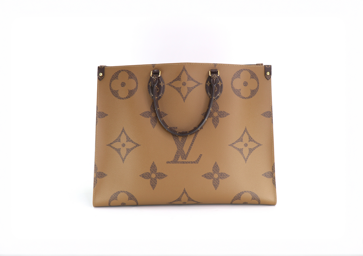 LOUIS VUITTON OnTheGo GM Tote Bag, Giant Reverse Monogram Canvas, 2019