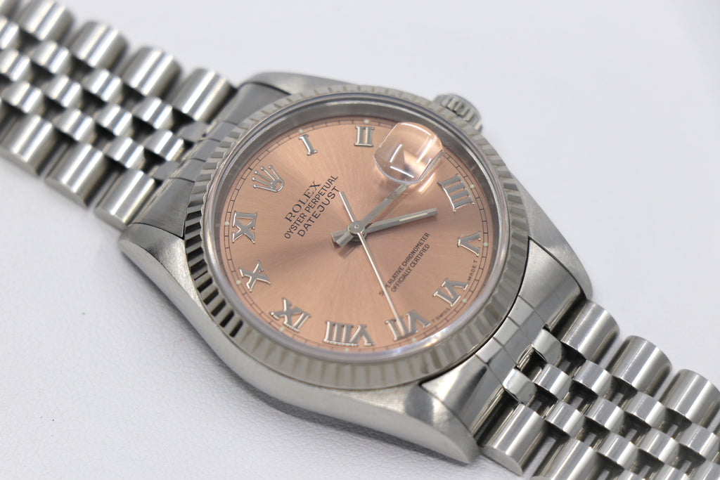 ROLEX Datejust 16234 36mm Oystersteel & White Gold, Salmon Roman Dial, Full Set