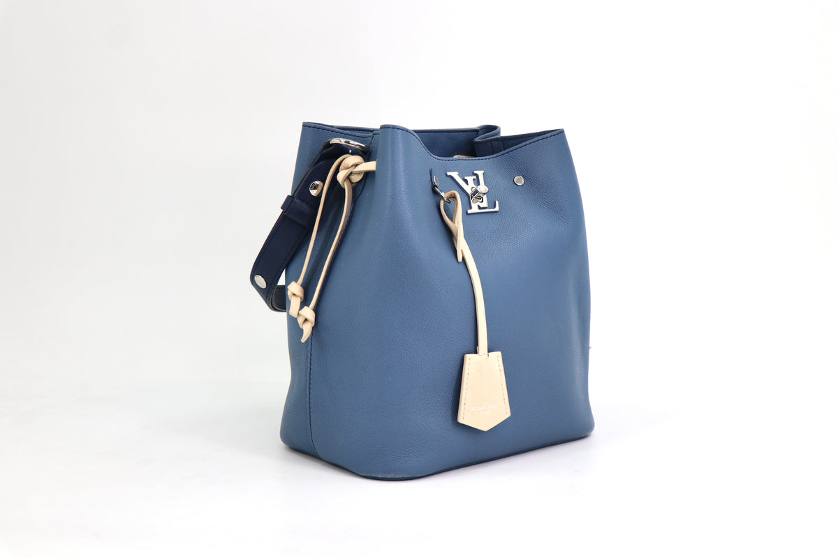 LOUIS VUITTON Lockme Bucket Bag in Blue Jean, Discontinued