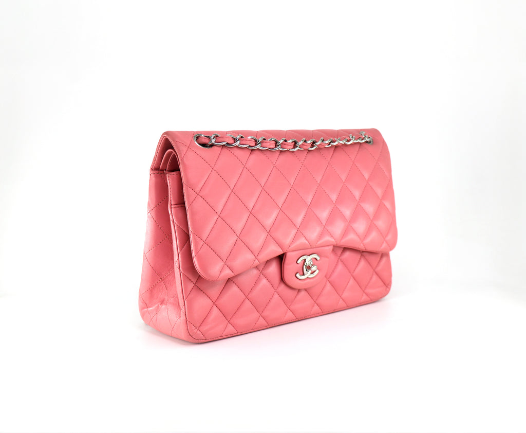 CHANEL Classic Jumbo Double Flap, Quilted Lambskin in Pink, 2014