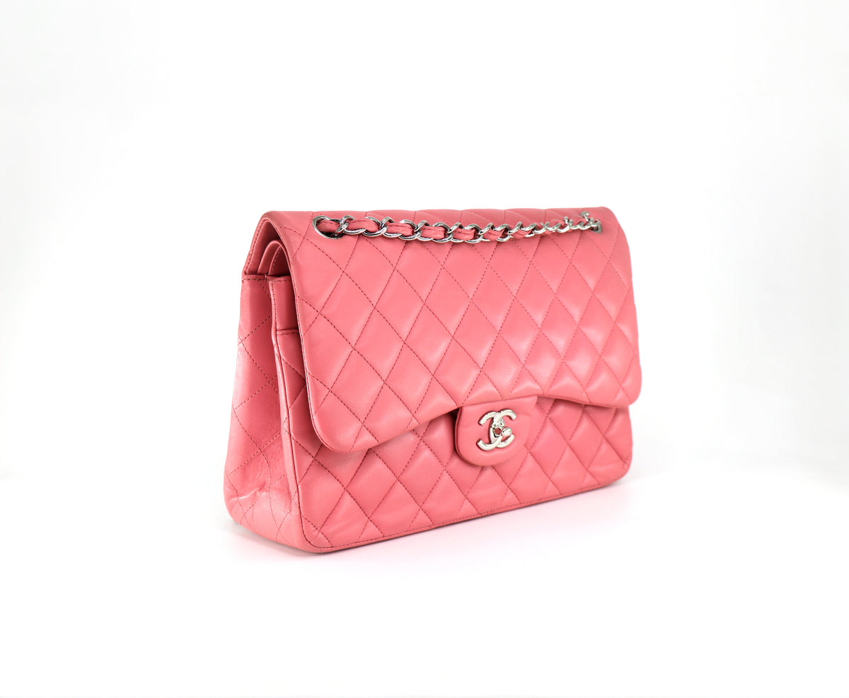 CHANEL Classic Jumbo Double Flap, Quilted Lambskin in Pink, 2014