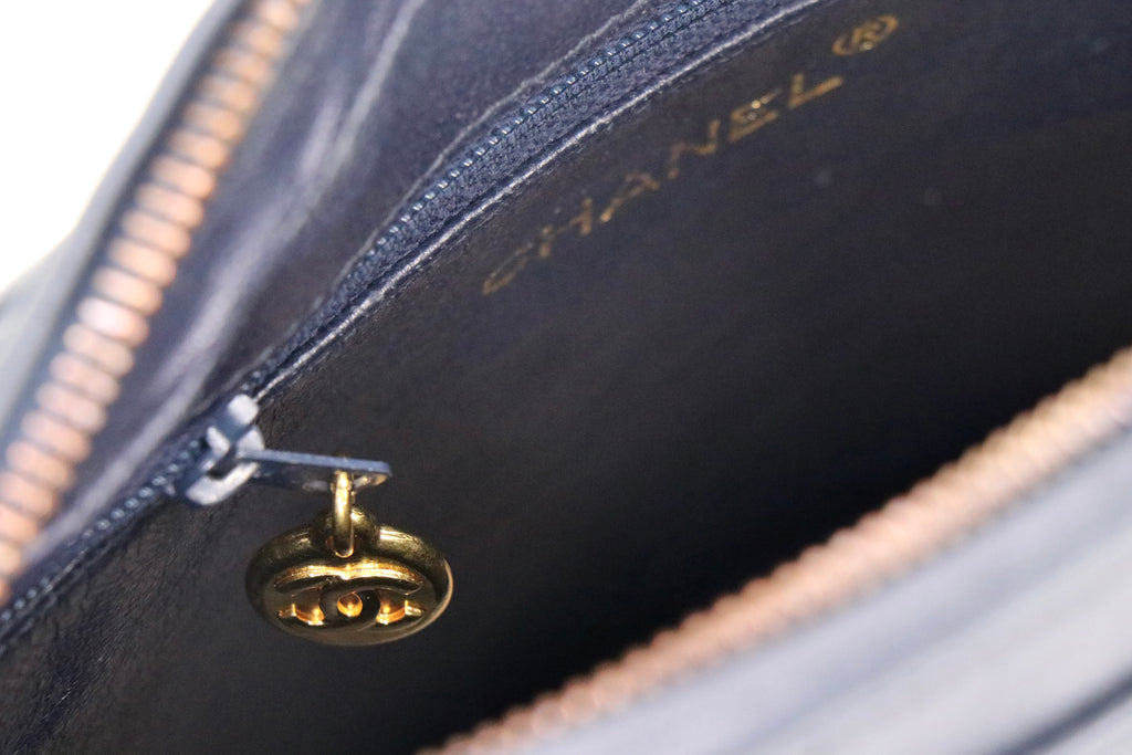 CHANEL Coco Mark Camera Bag in Navy with Tassel, Early 1990's