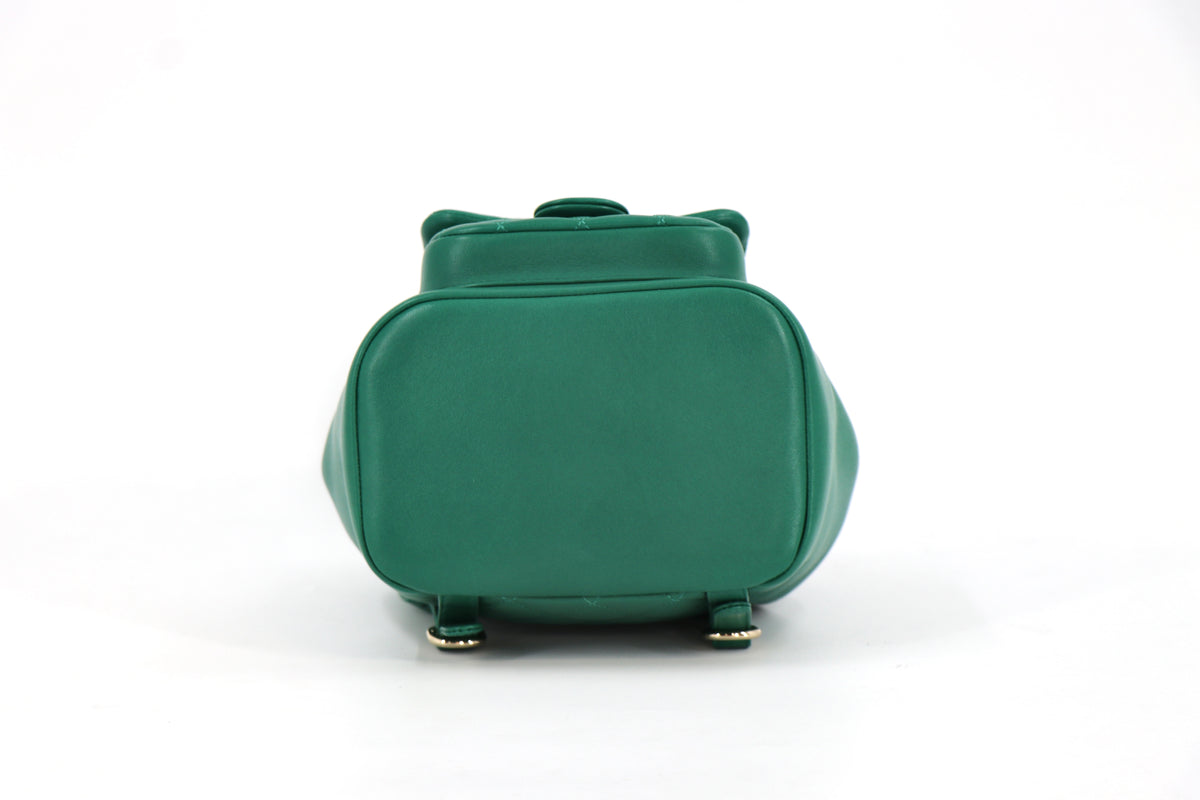 CHANEL Duma Backpack, Quilted Glazed Aged Calfskin in Green from 23C Collection