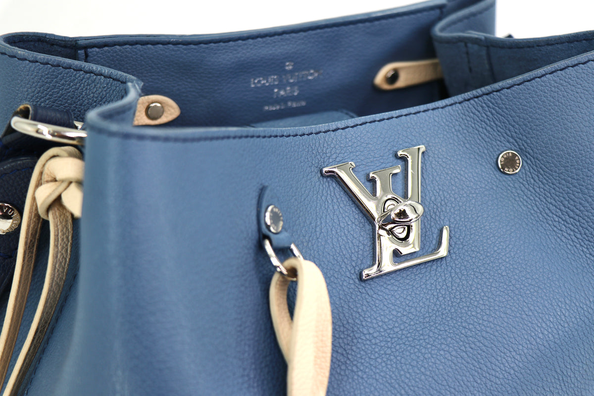 LOUIS VUITTON Lockme Bucket Bag in Blue Jean, Discontinued