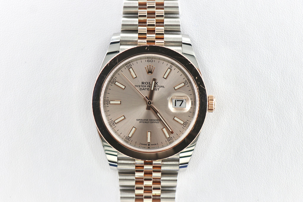 ROLEX Datejust 126301 41mm 18K Everose Gold & Steel, Sundust Dial, Full Set