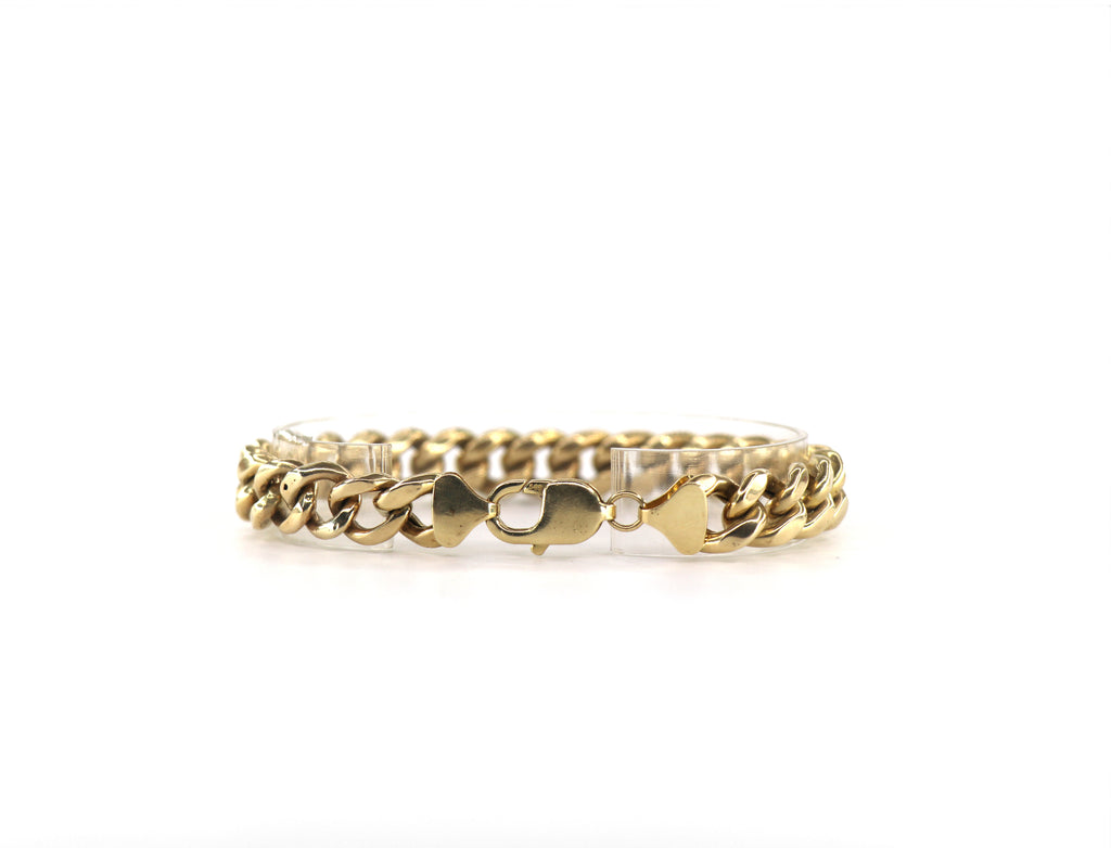 Curbed Link Bracelet 14K Yellow Gold, Semi-Hollow, 11.1mm