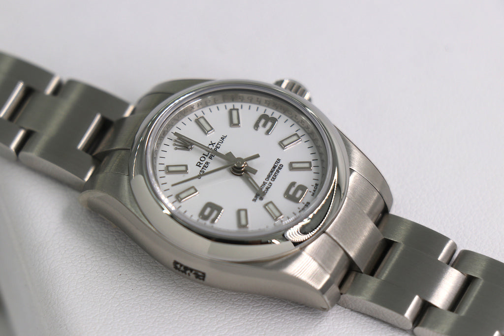 ROLEX Oyster Perpetual 176200 26mm Oystersteel, White Dial, Full Set