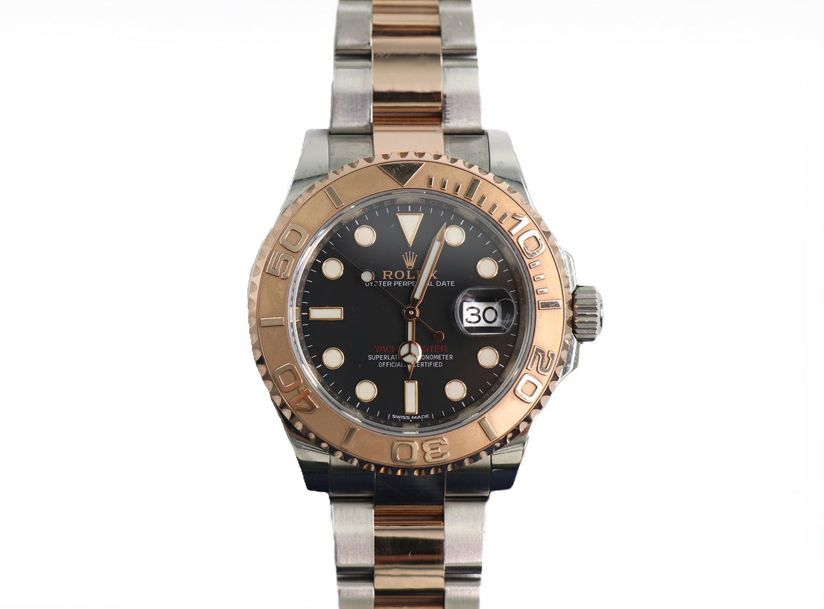 ROLEX Yacht-Master 116621 40mm 18K Everose Gold & Steel, Black Dial, Full Set