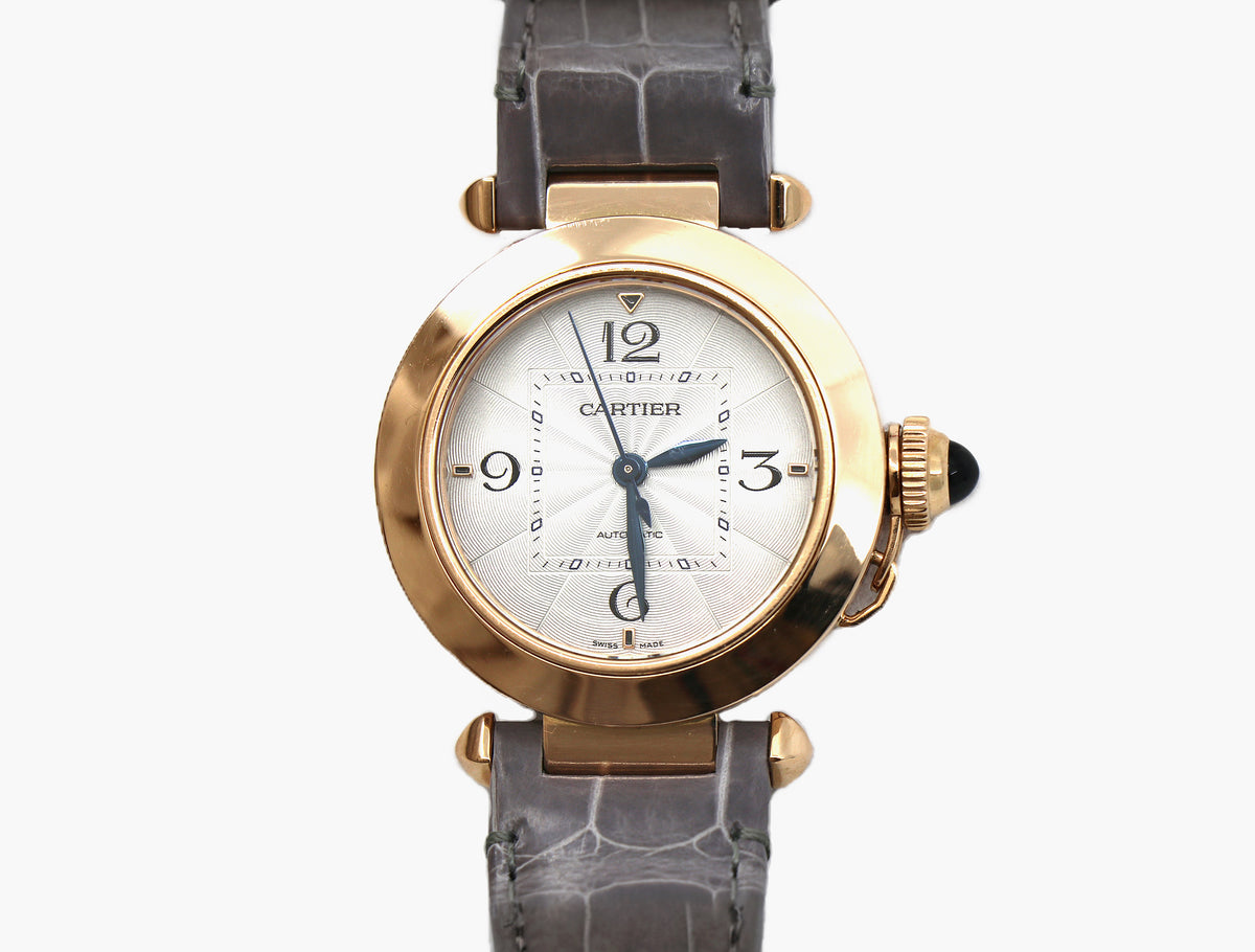 CARTIER Pasha de Cartier WGPA0014 30mm 18K Rose Gold, Silver Dial, Full Set