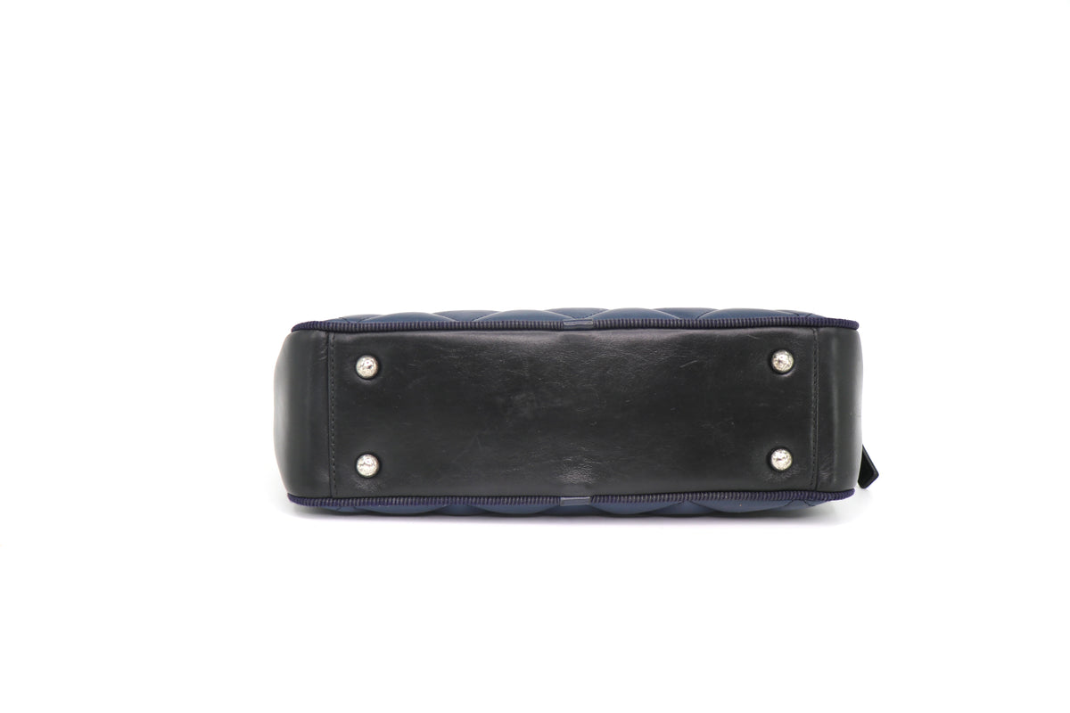 CHANEL Ballerine Camera Case Bag, Quilted Calfskin in Navy & Black 2015-2016