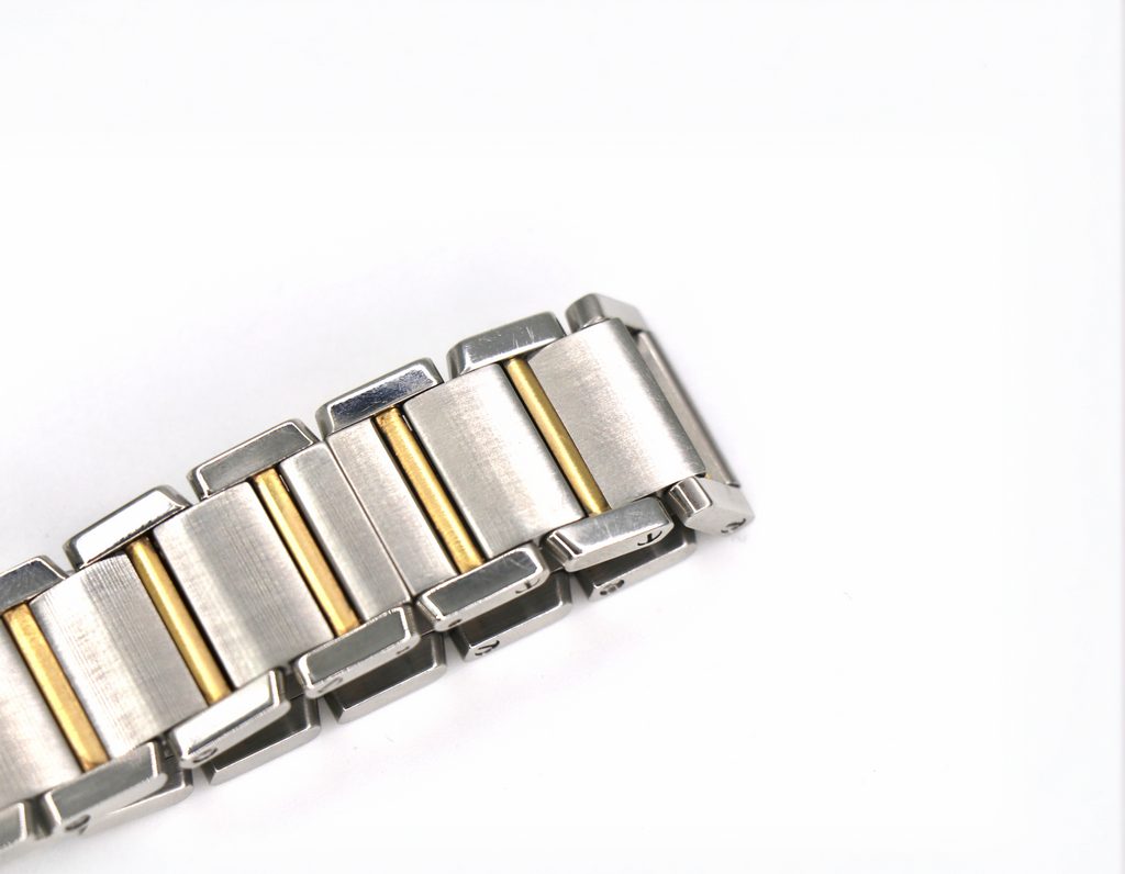 CARTIER Tank Française W51005Q4 25mm 18K Yellow Gold & Steel, White Dial