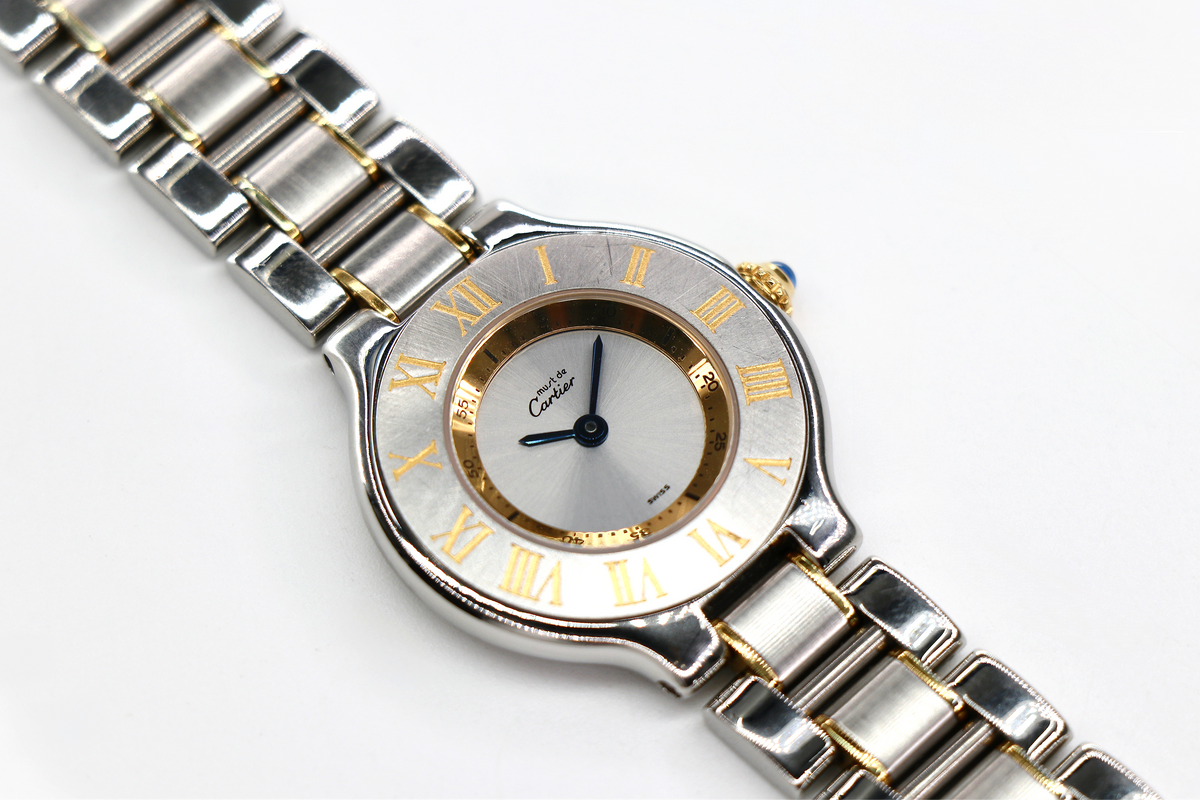 CARTIER Must 21 de Cartier 1340 31mm 18K Yellow Gold & Steel, Silver Dial