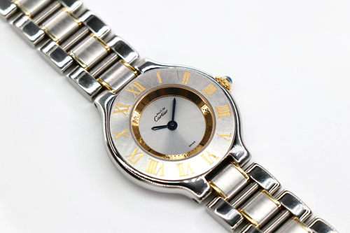 CARTIER Must 21 de Cartier 1340 31mm 18K Yellow Gold & Steel, Silver Dial
