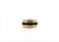 LE VIAN Baguette Sapphire Wide Ring 18K Yellow Gold, Sapphires, Size 6.5/ EU53