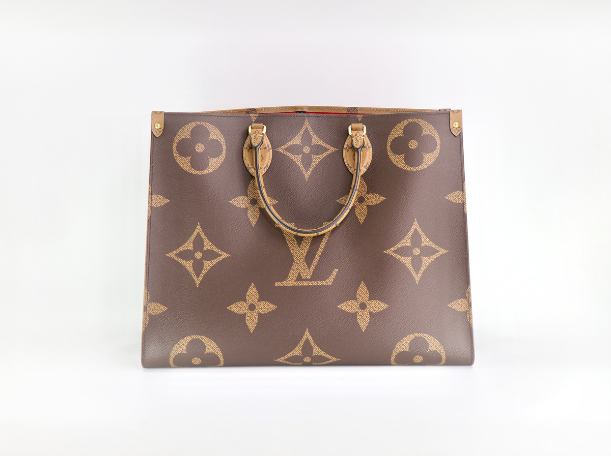 LOUIS VUITTON OnTheGo GM Tote Bag, Giant Reverse Monogram Canvas, 2019